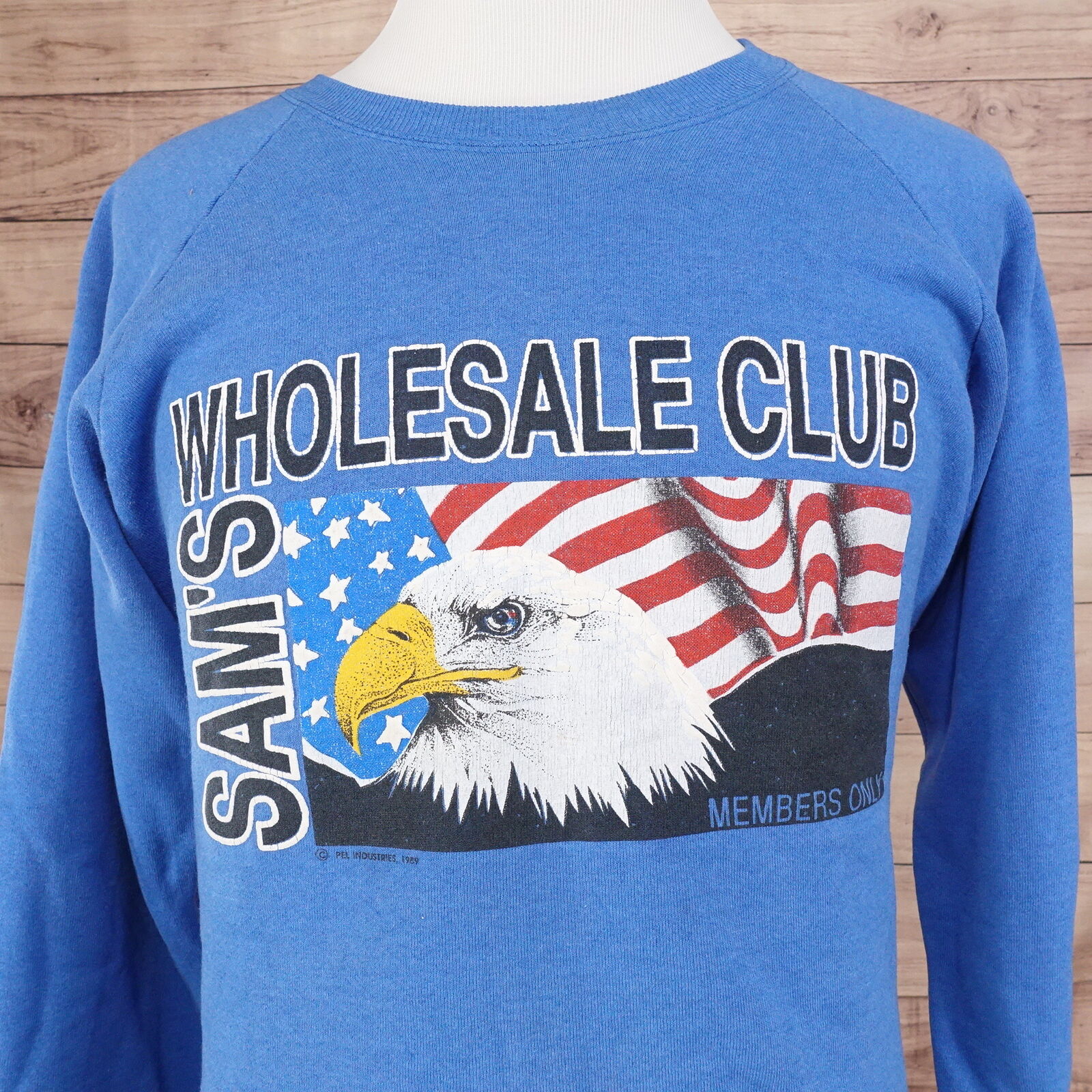 Vintage Sams Club Wholesale Club Eagle 80s 1989 Usa Made Sweatshirt Xl Read